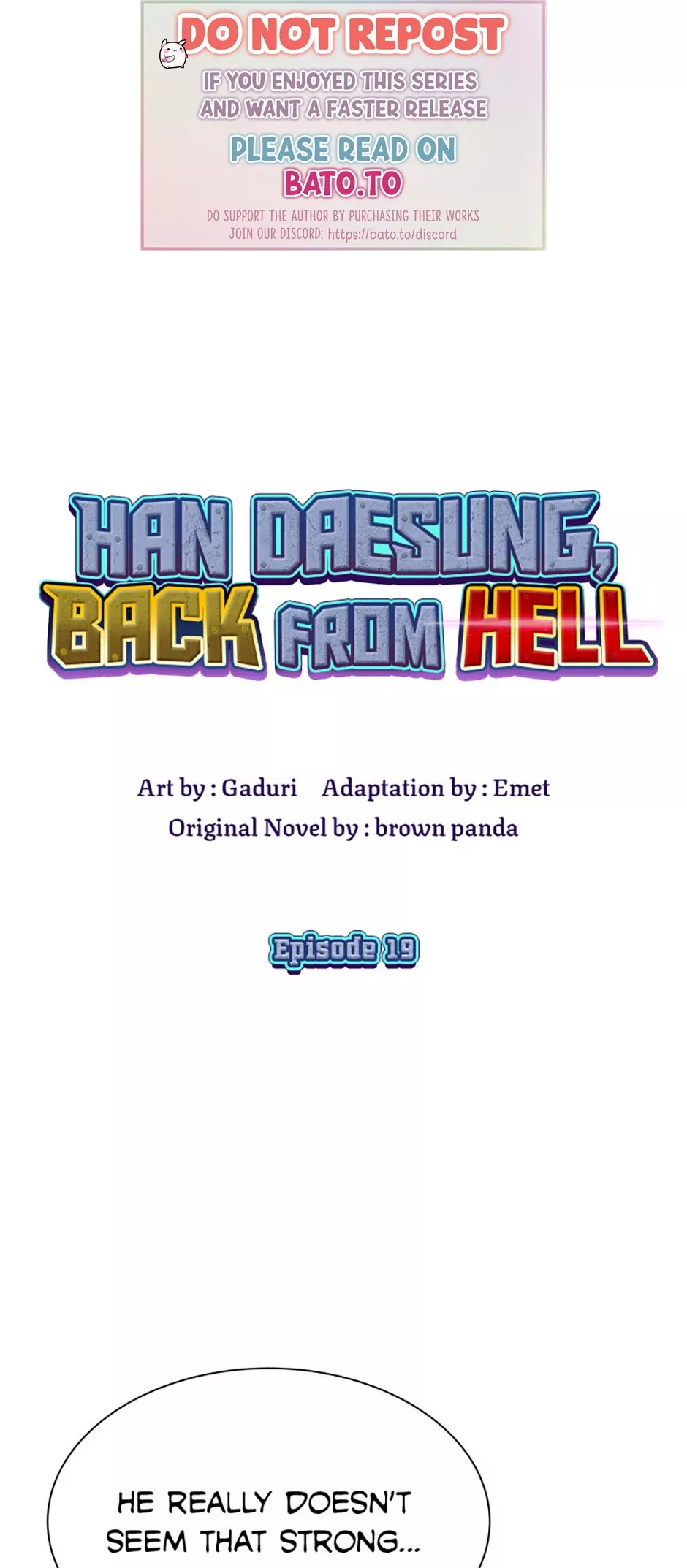 Read Han Daesung, Back From Hell Chapter 19 Online