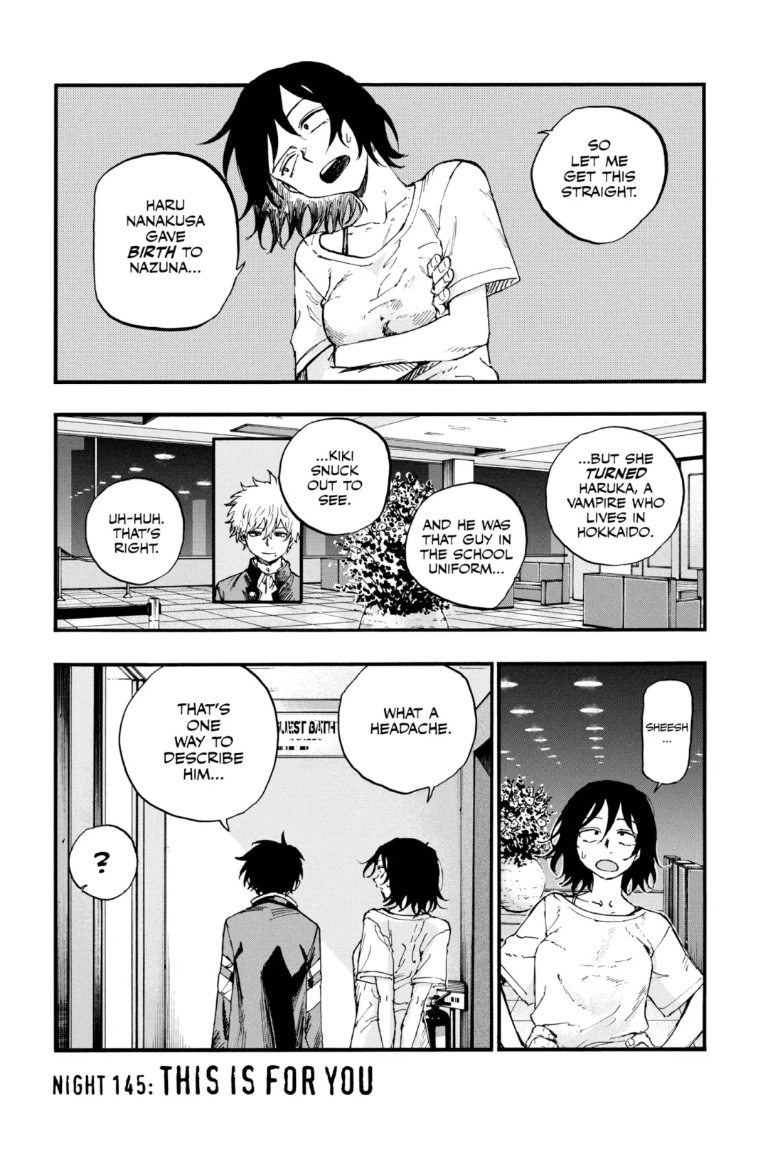 Read Yofukashi no Uta Chapter 145 Online