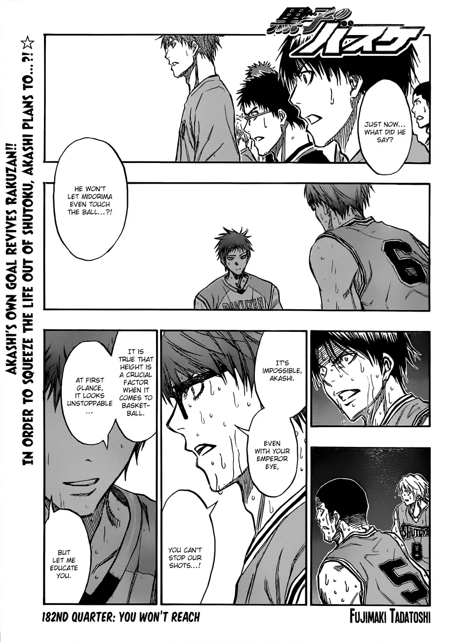 Read Kuroko no Basket Chapter 182 - You Won't Reach Online