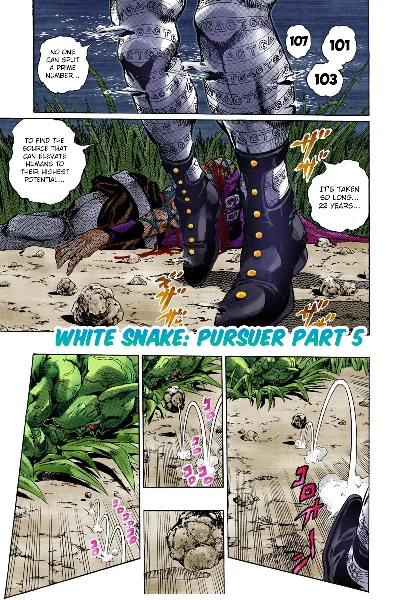 Read JoJo’s Bizarre Adventure Part 6: Stone Ocean Chapter 93 - White Snake: Pursuer Part 5 Online