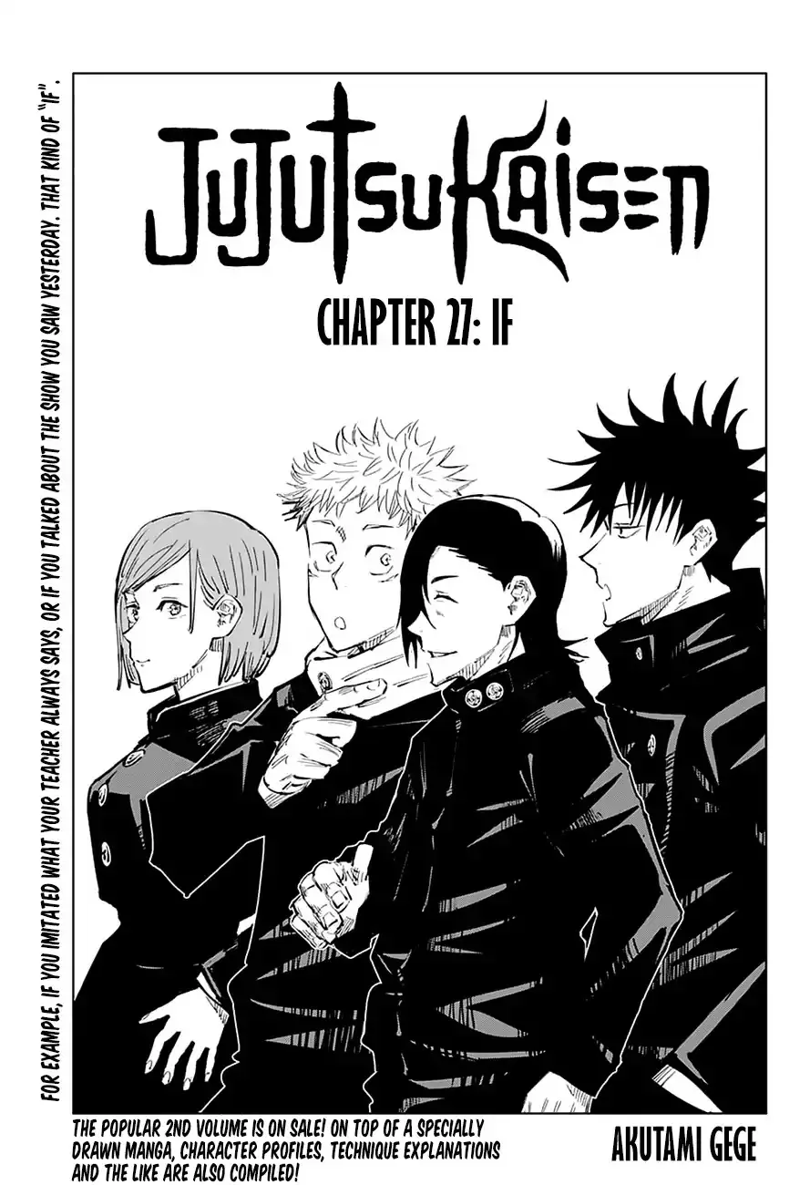 Read Jujutsu Kaisen Chapter 27 - If Online