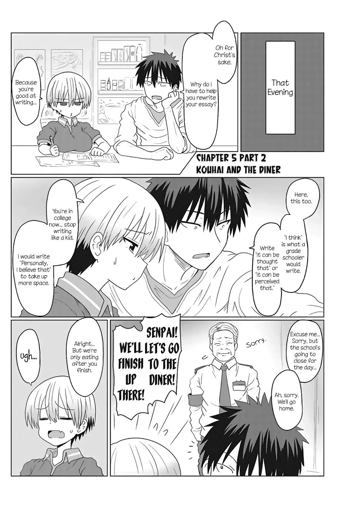 Read Uzaki-chan wa Asobitai! Chapter 5.2 - Kouhai and The Diner Online