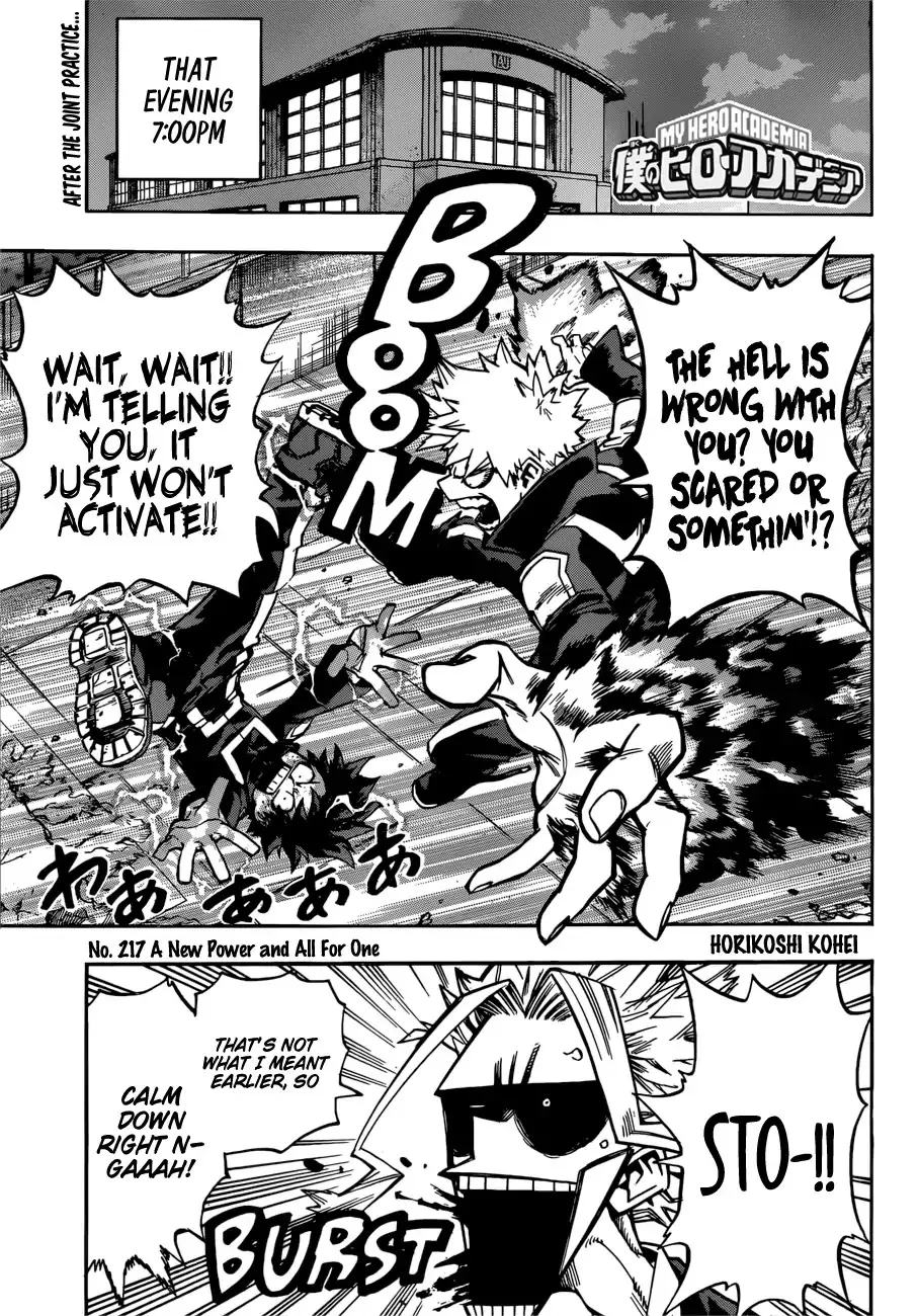 Read Boku no Hero Academia Chapter 217 - A New Power and All For One Online