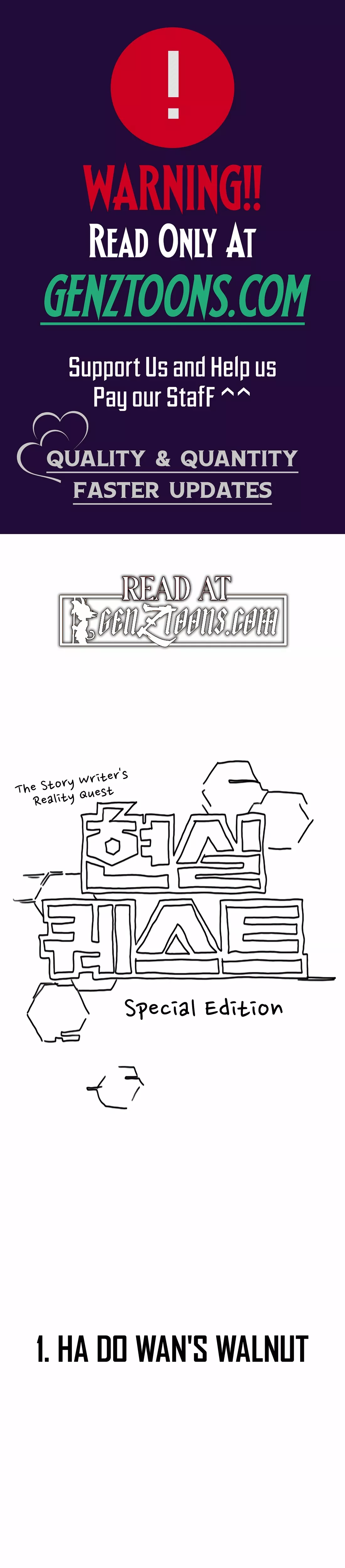 Read Reality Quest Chapter 164.5 - Special Edition Ha Do Wan's Walnut Online