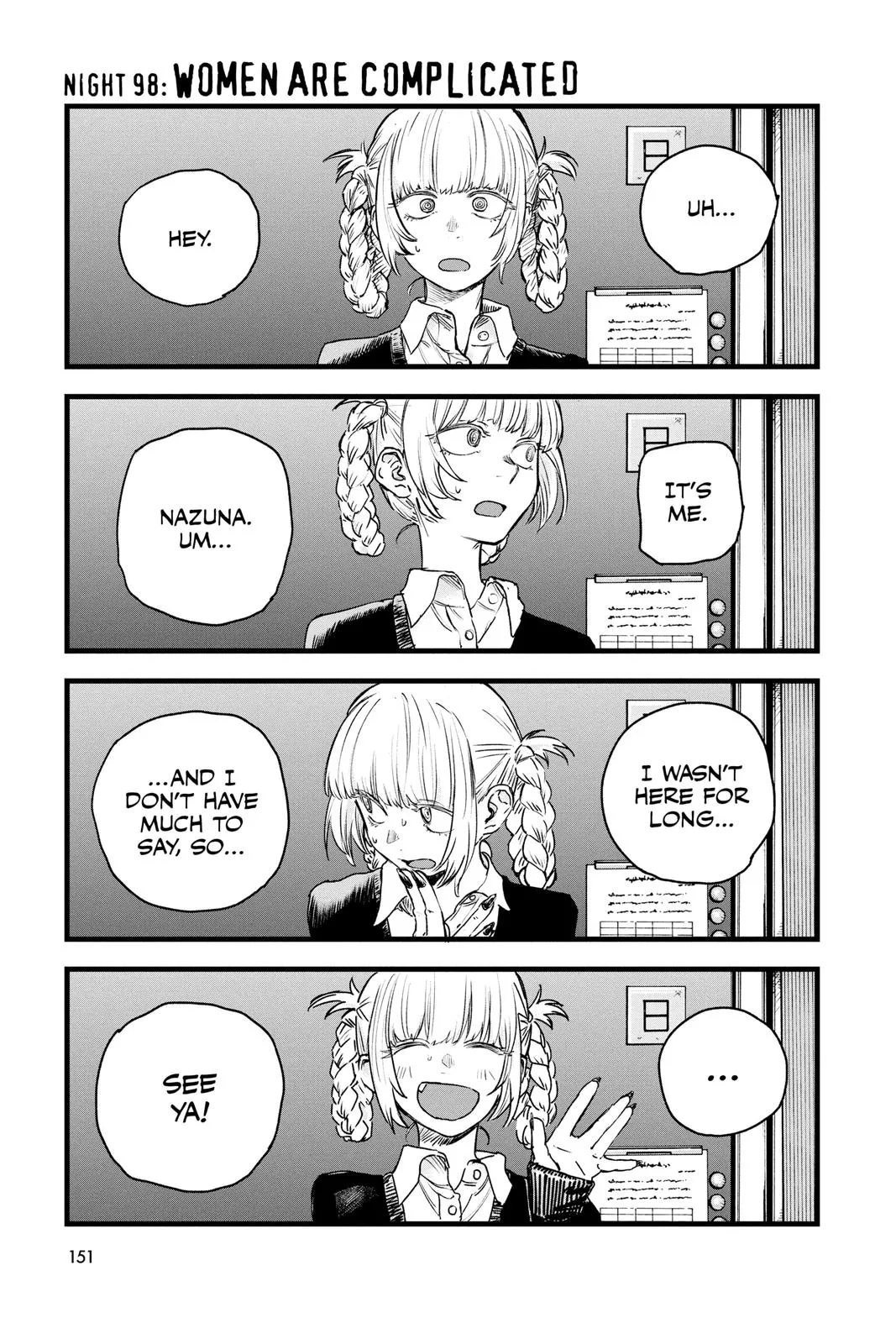 Read Yofukashi no Uta Chapter 98 Online