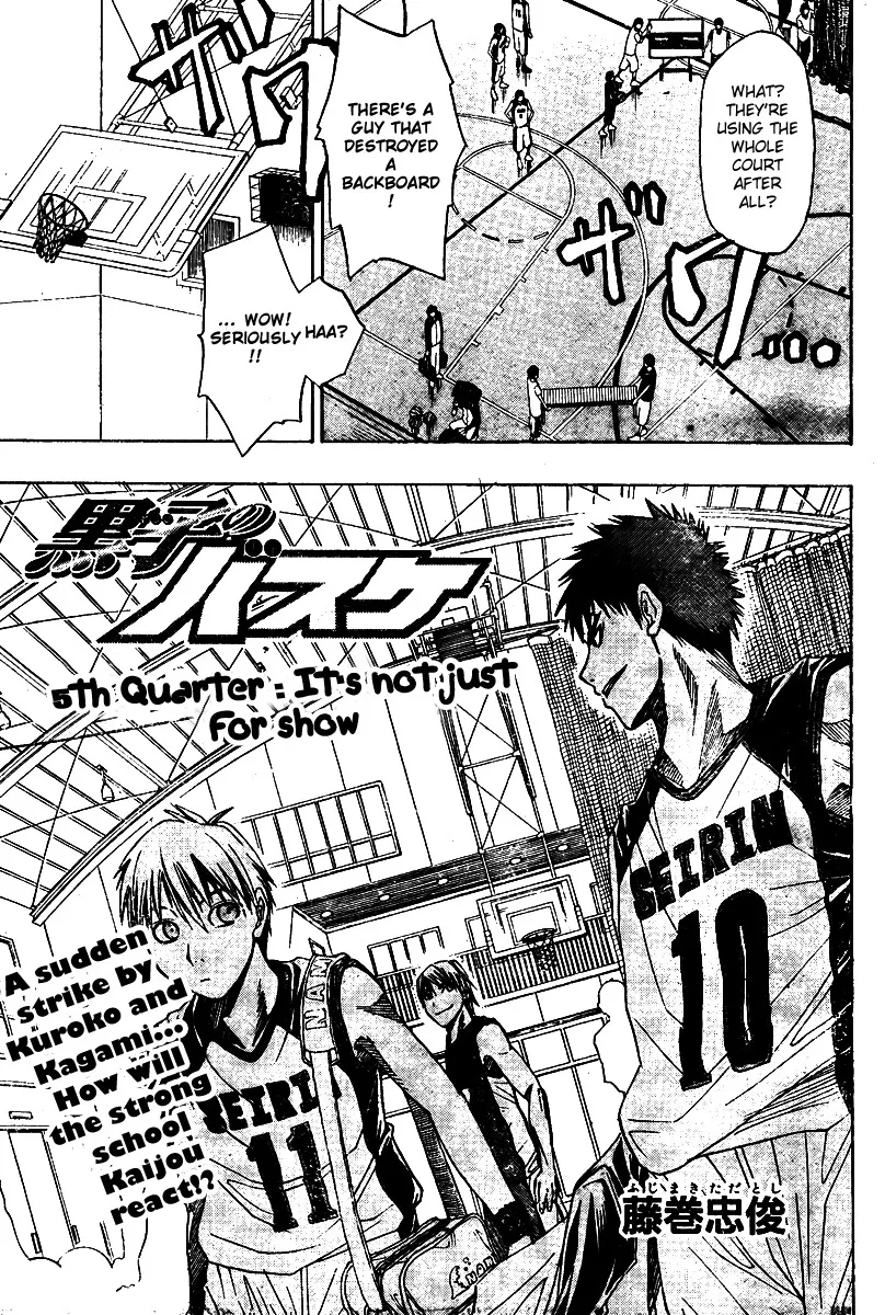 Read Kuroko no Basket Chapter 5 - It's Not Just for Show Online