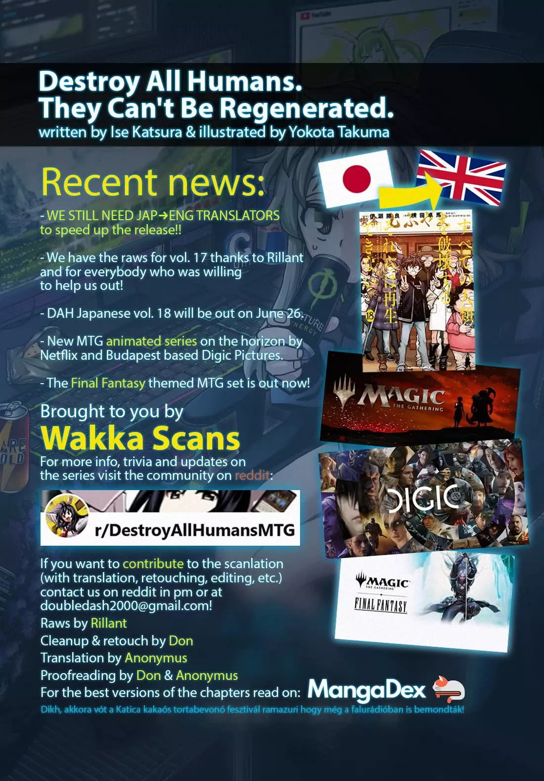 Read Destroy All of Humanity. It Can’t Be Regenerated. Chapter 61 - Our Adieu Online