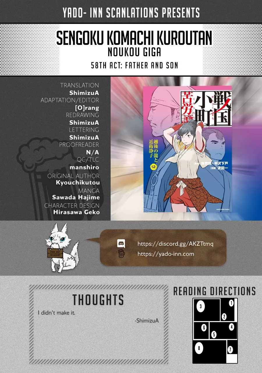 Read Sengoku Komachi Kuroutan: Noukou Giga Chapter 58 - Father and Son Online
