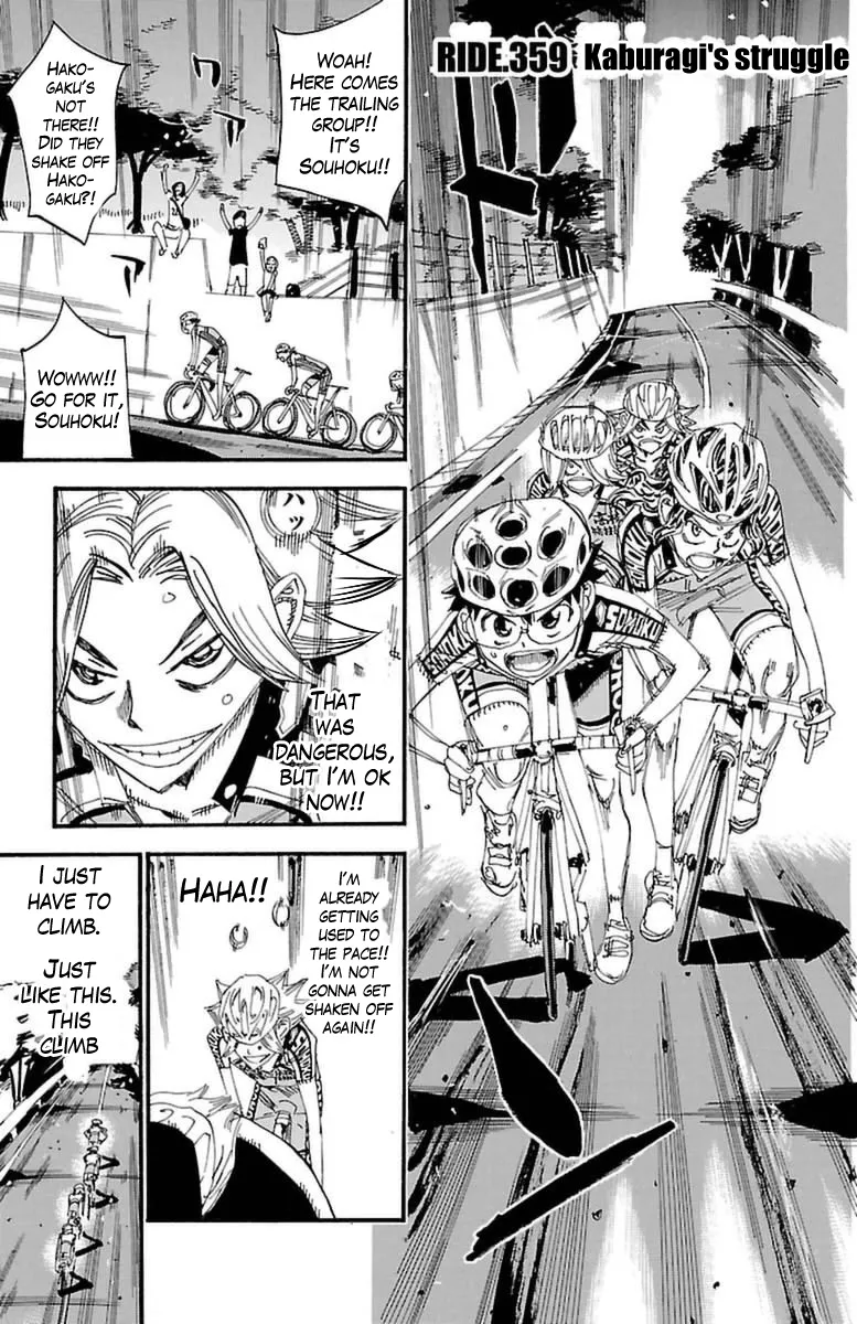 Read Yowamushi Pedal Chapter 359 - Kaburagi's Struggle Online