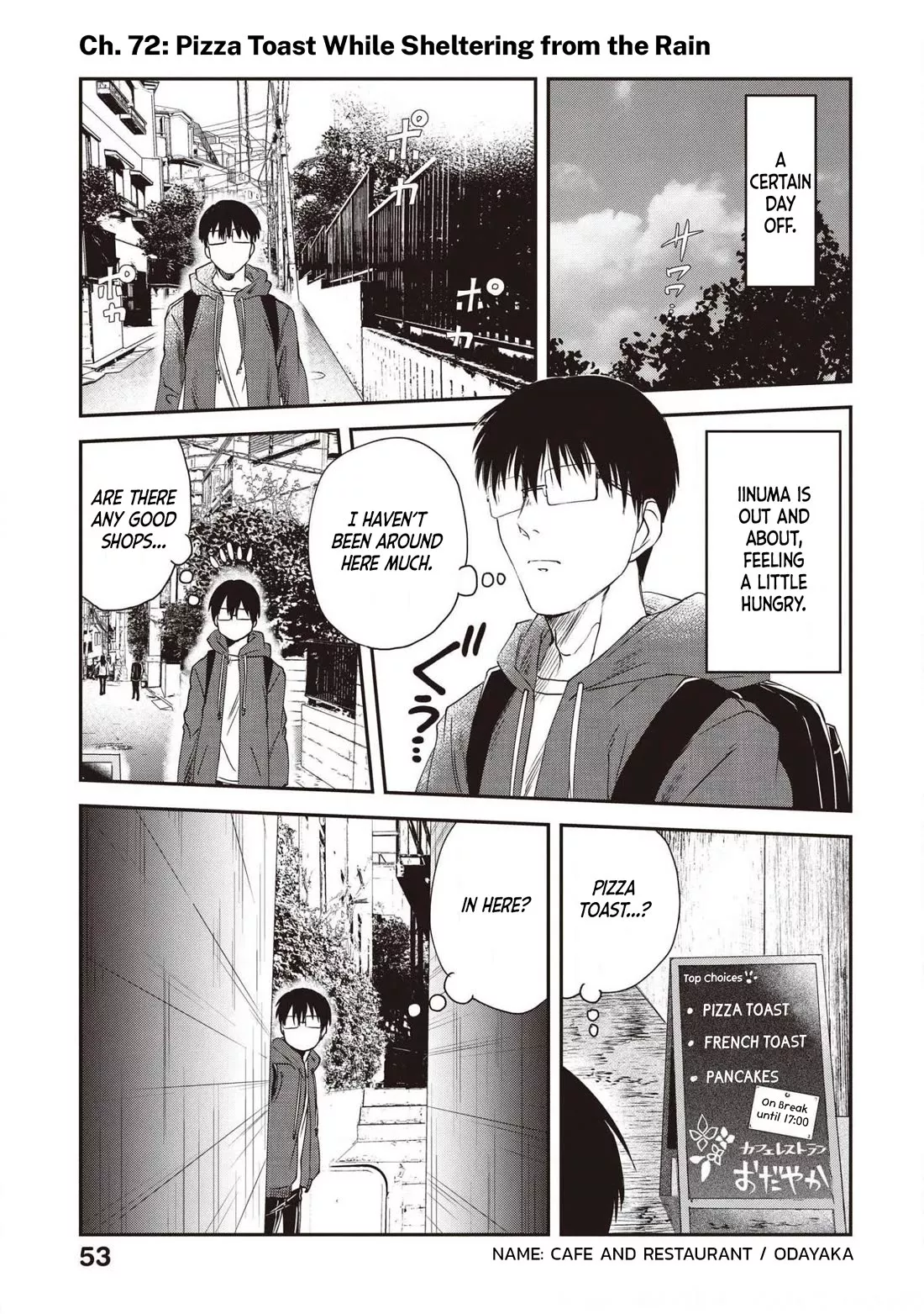 Read Meshinuma Chapter 72 - Pizza Toast While Sheltering from the Rain Online
