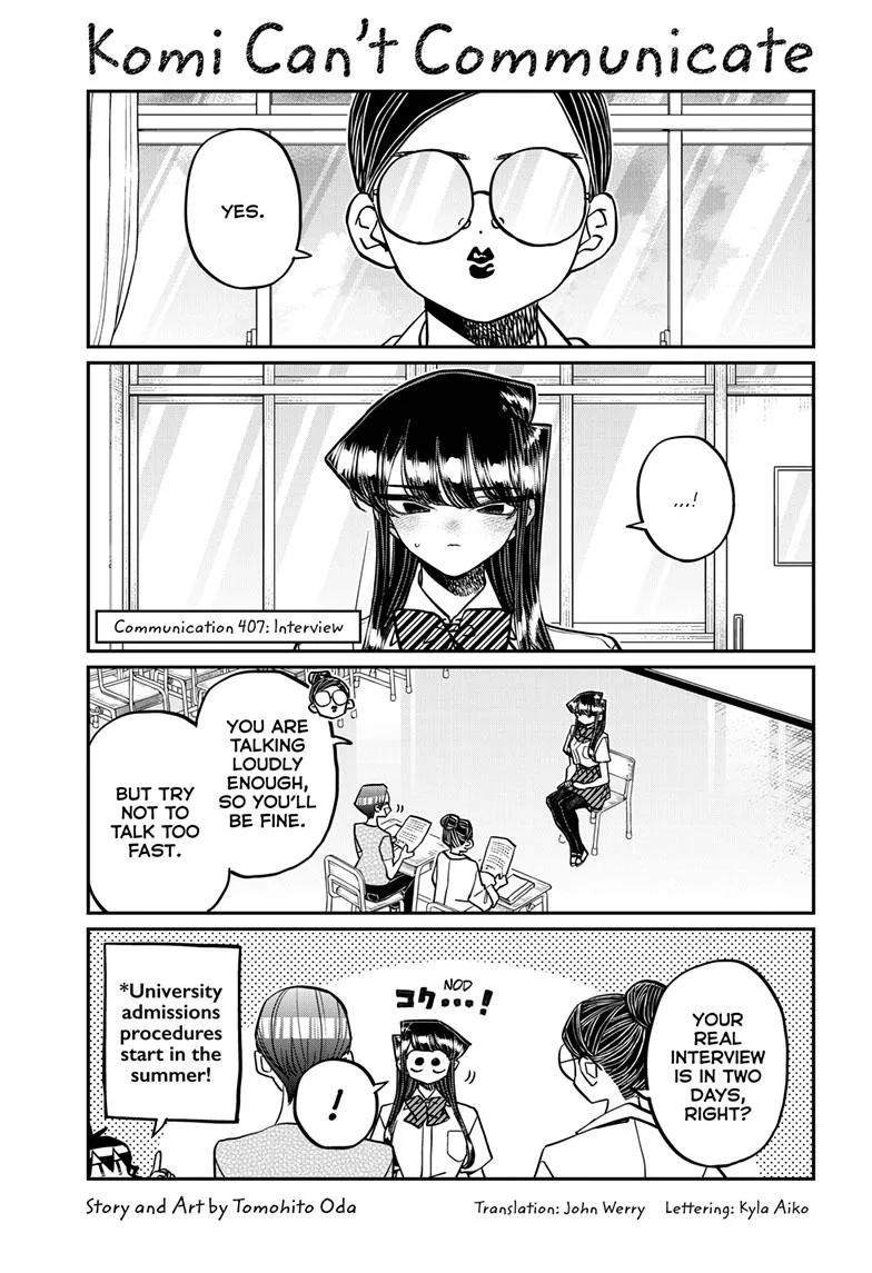 Read Komi-san wa Komyushou Desu Chapter 407 Online