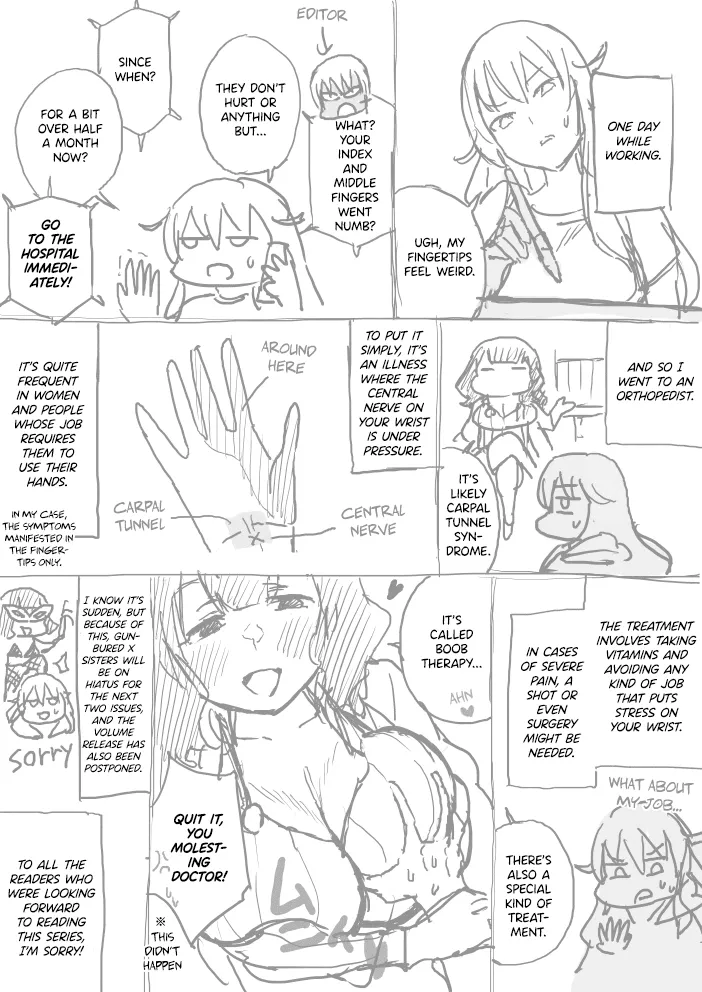 Read Gunbured x Sisters Chapter 15.5 - 2 Month Hiatus Announcement Online