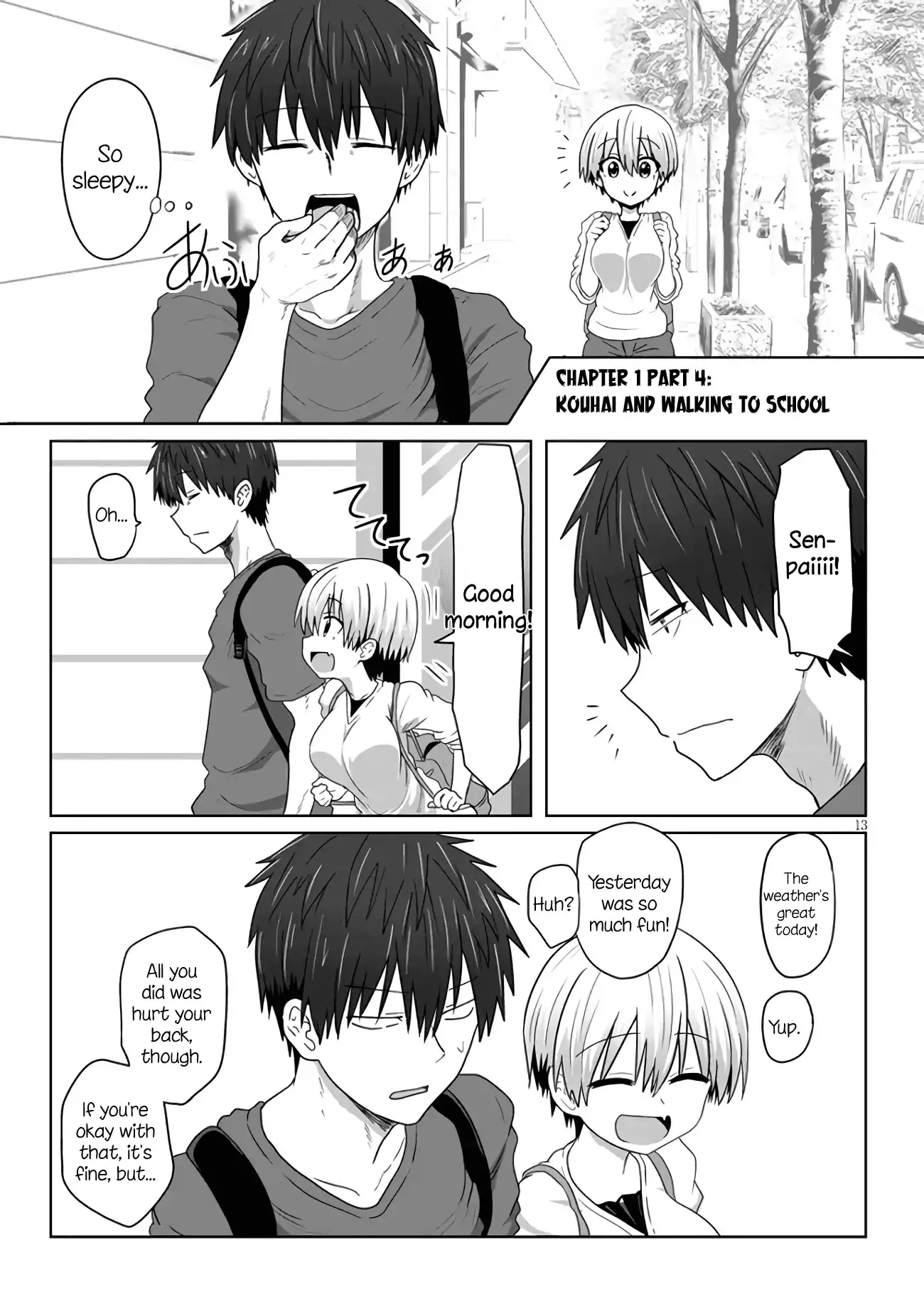 Read Uzaki-chan wa Asobitai! Chapter 1.4 - Kouhai And Walking To School Online