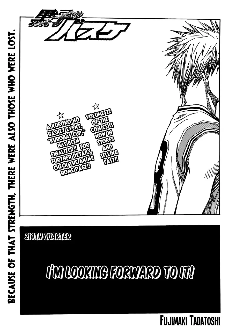 Read Kuroko no Basket Chapter 214 - I'm Looking Forward To It! Online