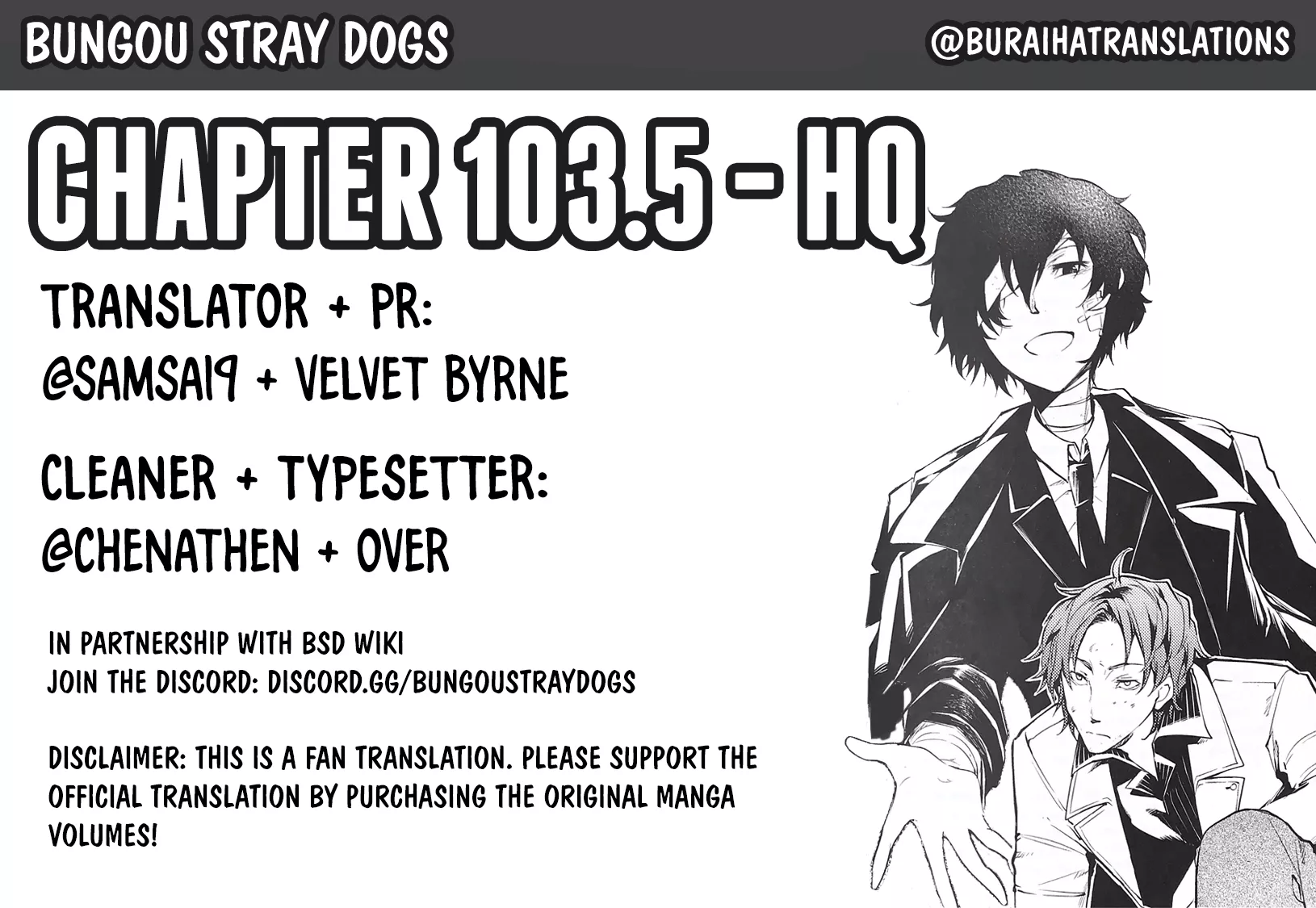 Read Bungou Stray Dogs Chapter 103.5 - Wicked Realms Beyond Mankind, Part 2 Section 2 Online