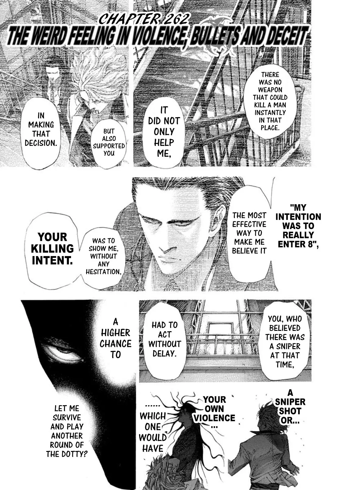Read Usogui Chapter 262 - The Weird Feeling In Violence, Bullets And Deceit Online