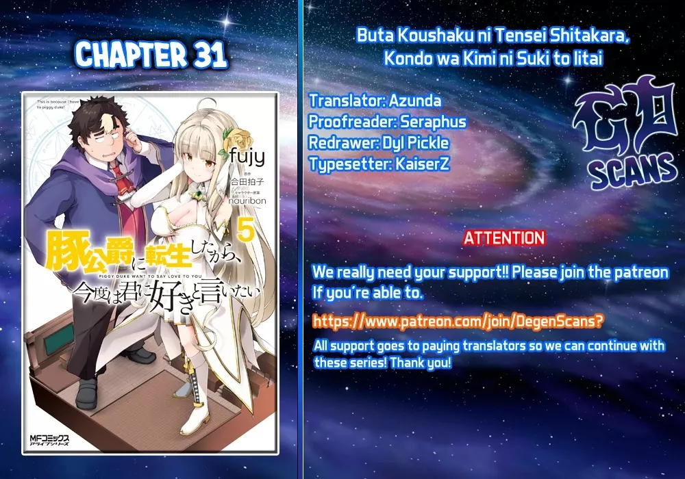 Read Buta Koushaku ni Tensei Shitakara, Kondo wa Kimi ni Suki to Iitai Chapter 31 Online