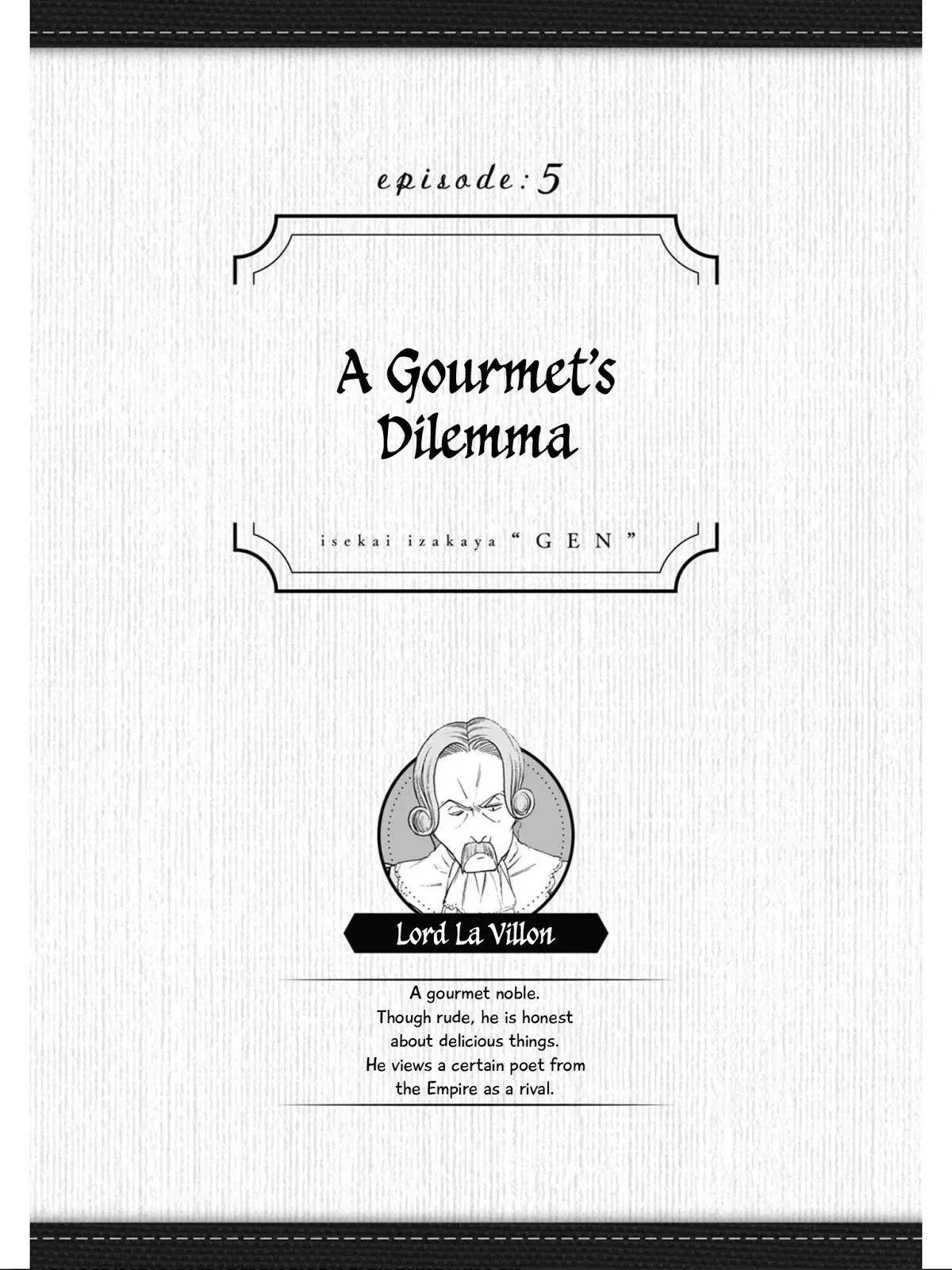 Read Isekai Izakaya “Gen” Chapter 5 - A Gourmet's Dilemma Online