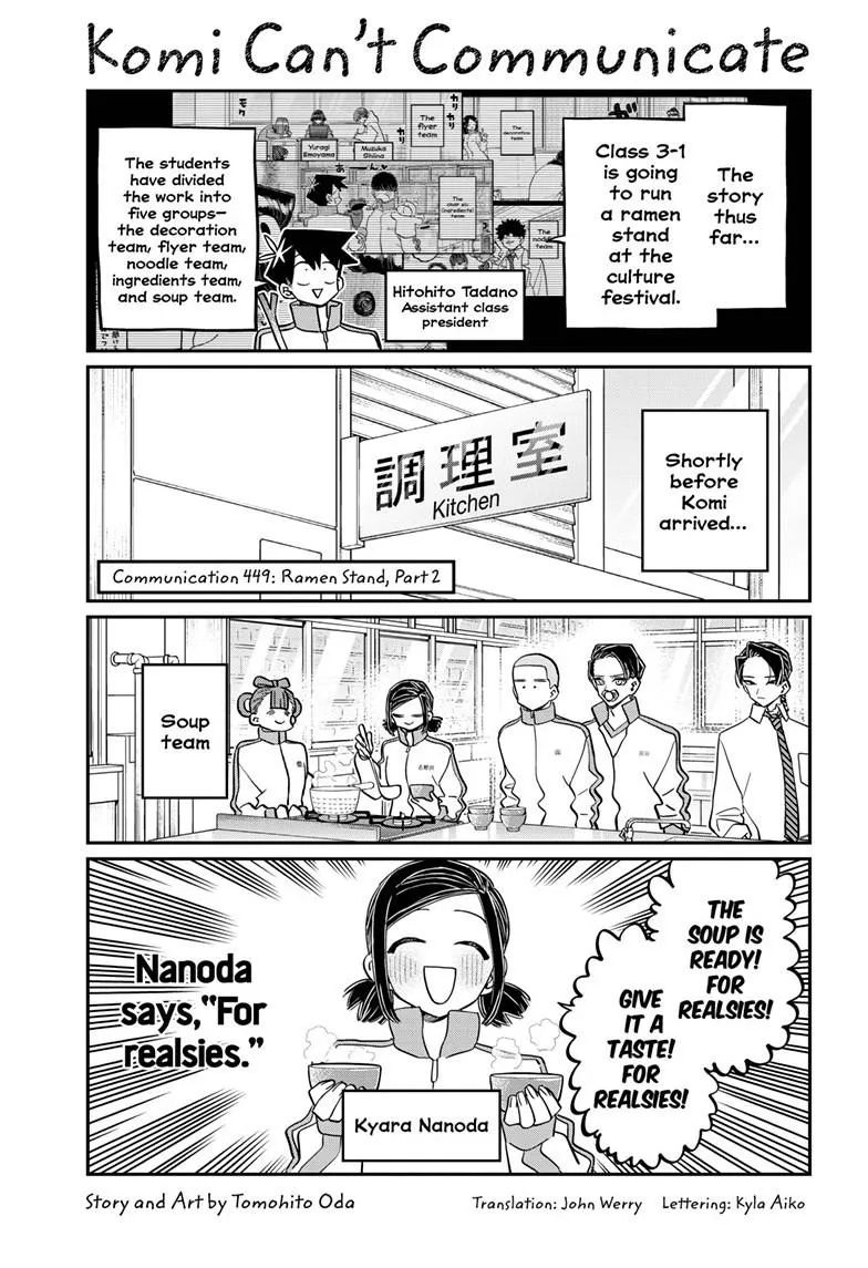 Read Komi-san wa Komyushou Desu Chapter 449 Online