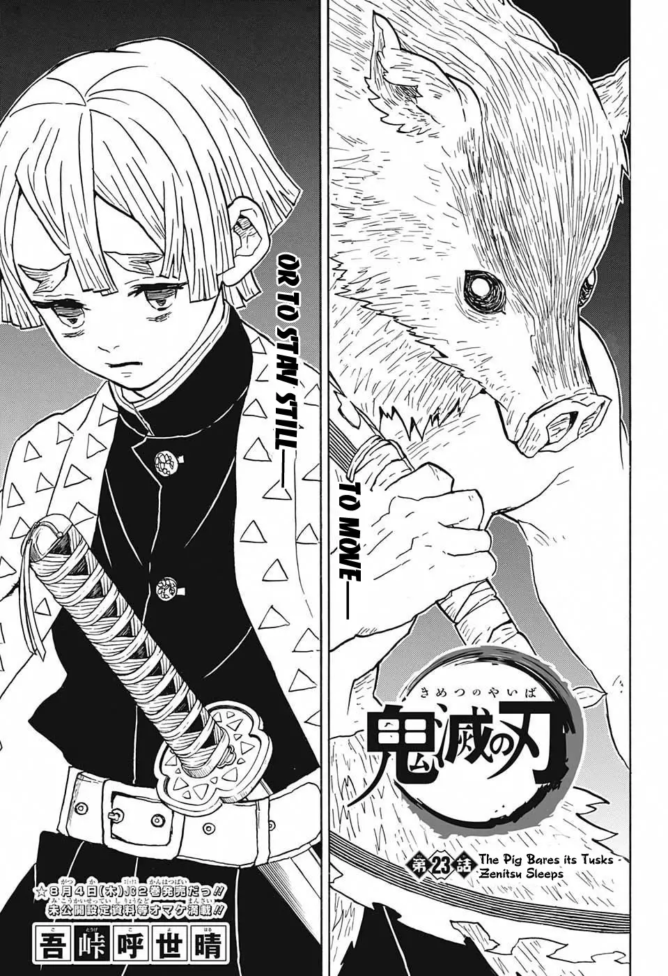 Read Kimetsu no Yaiba Chapter 23 - The Pig Bares Its Tusks • Zenitsu Sleeps Online