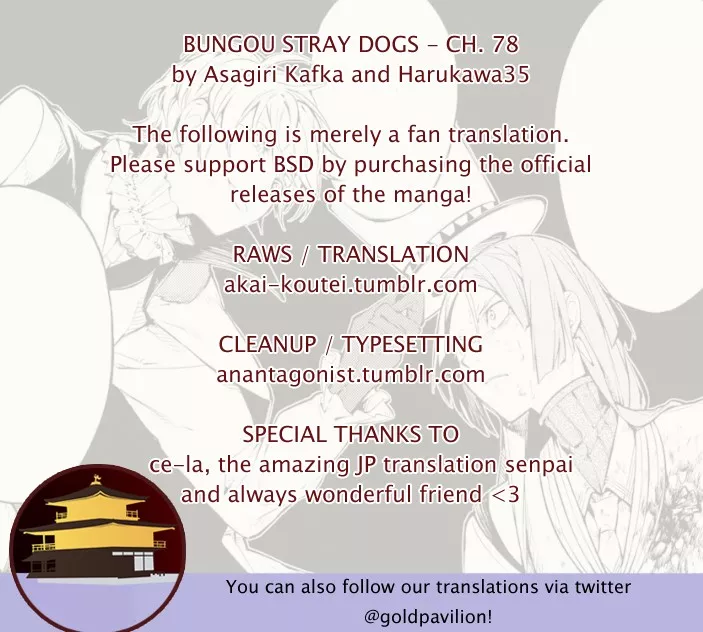 Read Bungou Stray Dogs Chapter 78 - To Threaten God, Part 1 Online