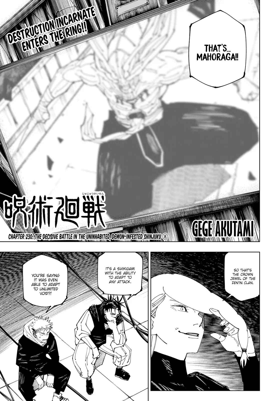 Read Jujutsu Kaisen Chapter 230 Online