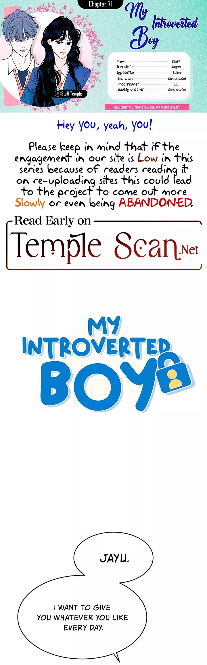 Read My Introverted Boy Chapter 71 Online