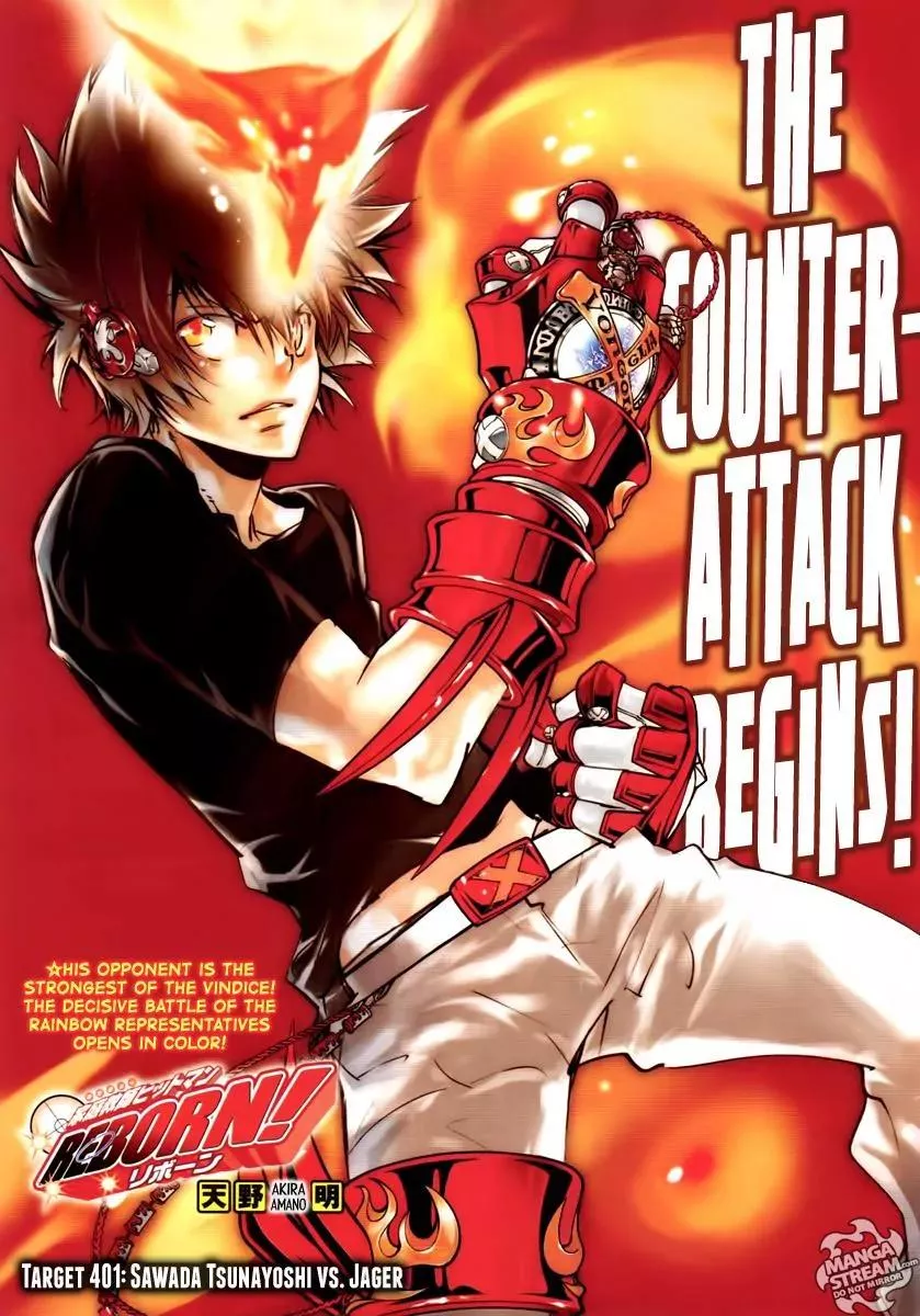 Read Katekyou Hitman Reborn! Chapter 401 - Sawada Tsunayoshi vs. Jager Online