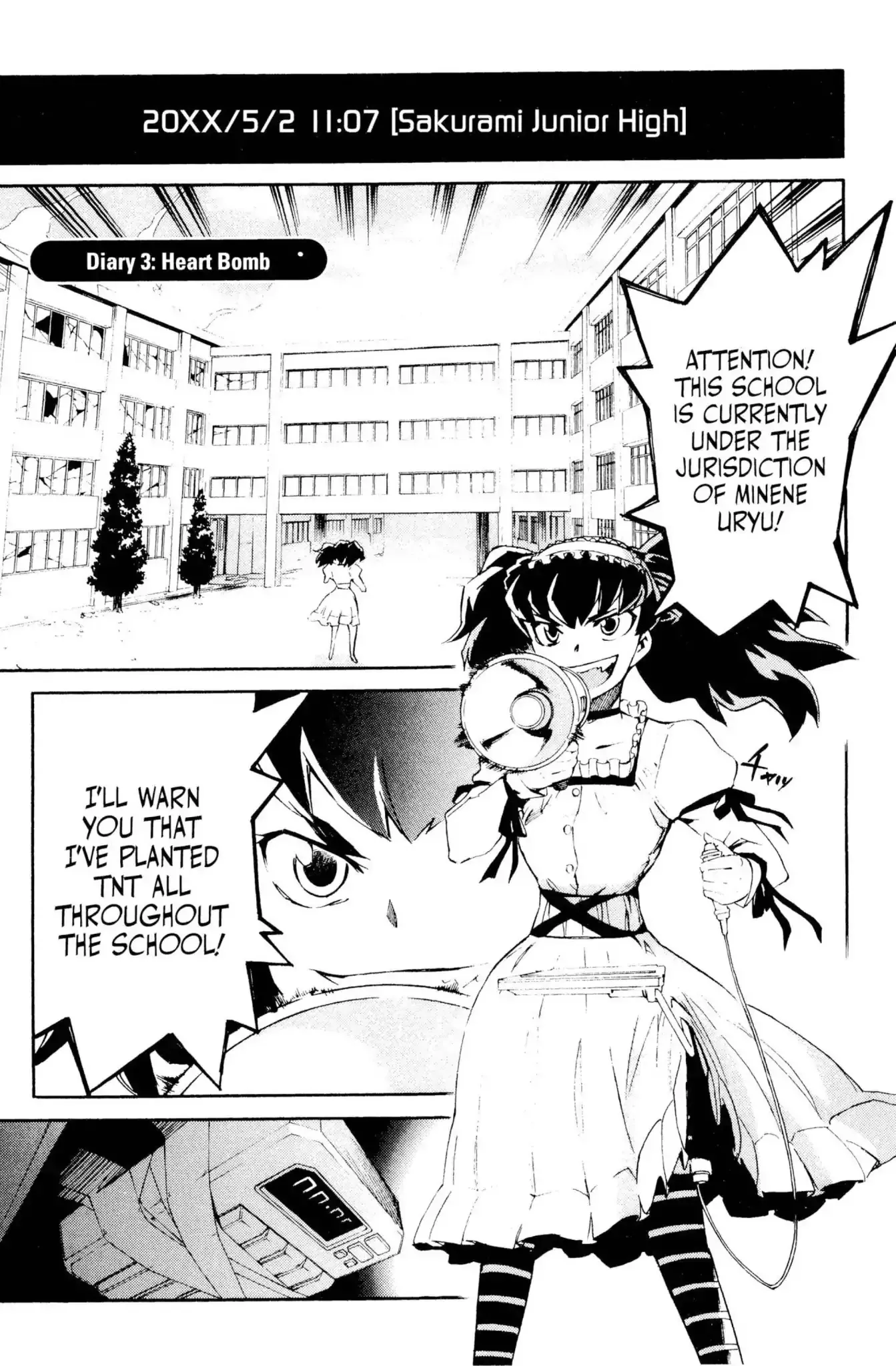 Read Mirai Nikki Chapter 3 - Vol.1 Diary 3: Heart Bomb Online