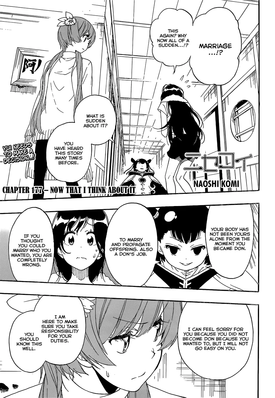 Read Nisekoi Chapter 177 - Now That I Think About It Online