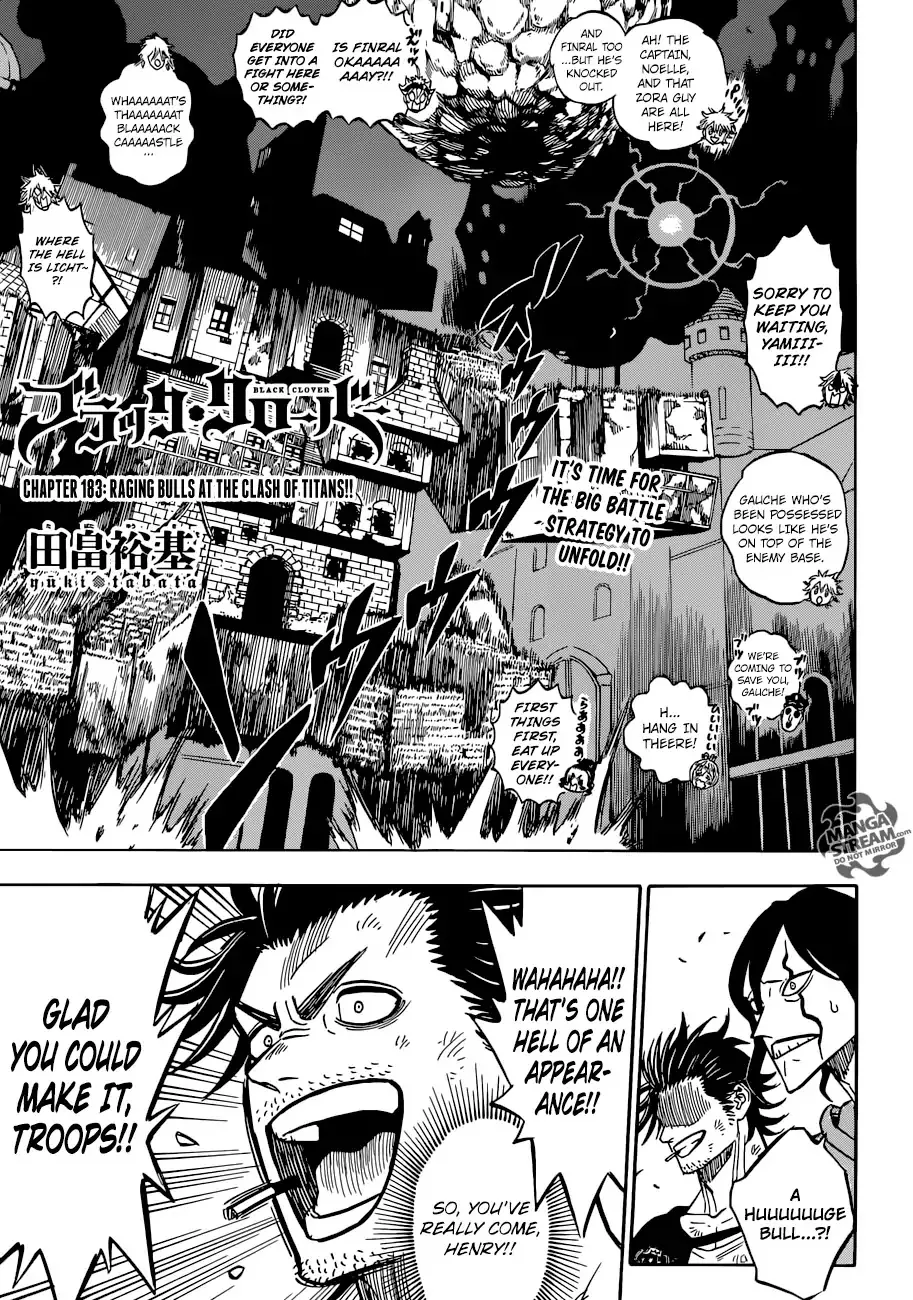 Read Black Clover Chapter 183 - Raging Bulls at the Clash of Titans!! Online