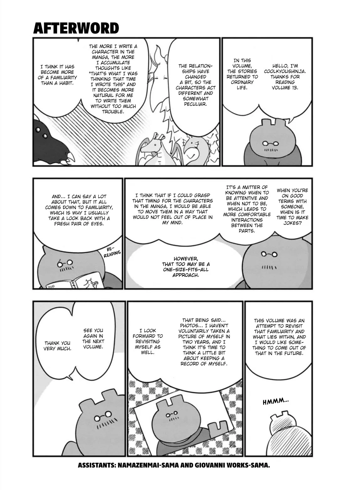 Read Kobayashi-san Chi no Maid Dragon Chapter 123.5 - Volume 13 Afterword Online