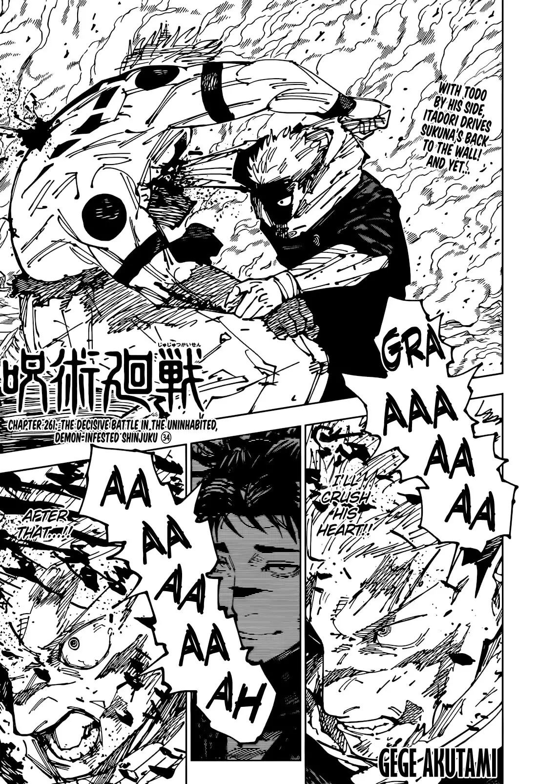 Read Jujutsu Kaisen Chapter 261 - The Decisive Battle In The Uninhabited, Demon-Infested Shinjuku ㉞ Online