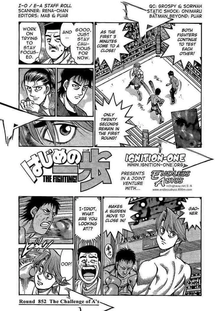 Read Hajime no Ippo Chapter 852 - The Challenge of A's Online