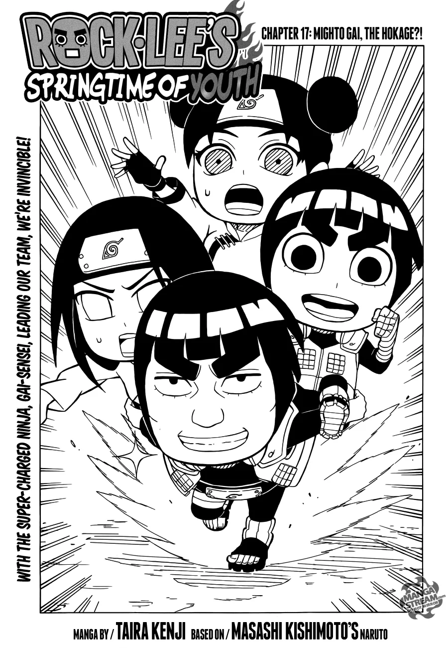 Read Rock Lee no Seishun Full-Power Ninden Chapter 17 - Might Guy, the Hokage?! Online