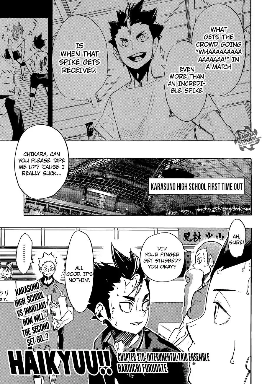 Read Haikyu!! Chapter 270 - Interumental Trio Ensemble Haruichi Furudate Online