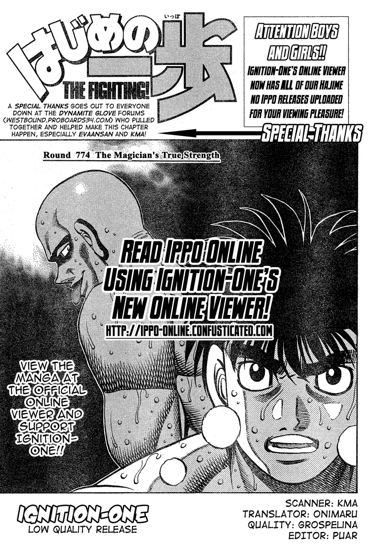 Read Hajime no Ippo Chapter 774 - The Magician's True Strength Online