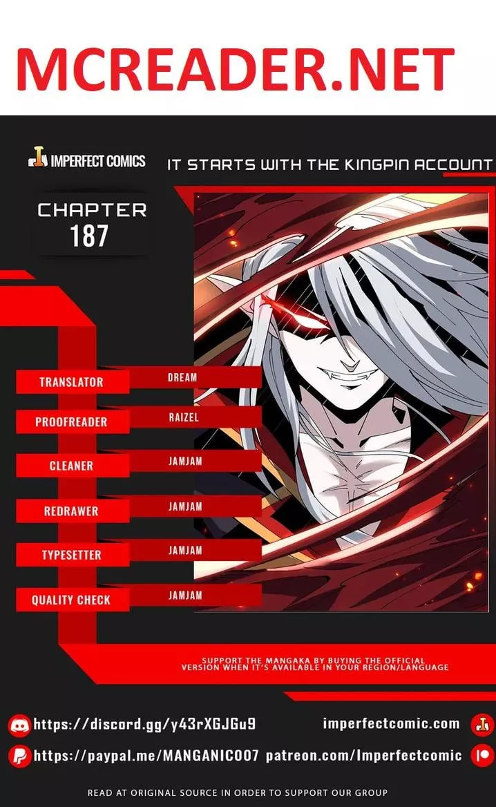 Read It Starts with a kingpin account Chapter 187 Online