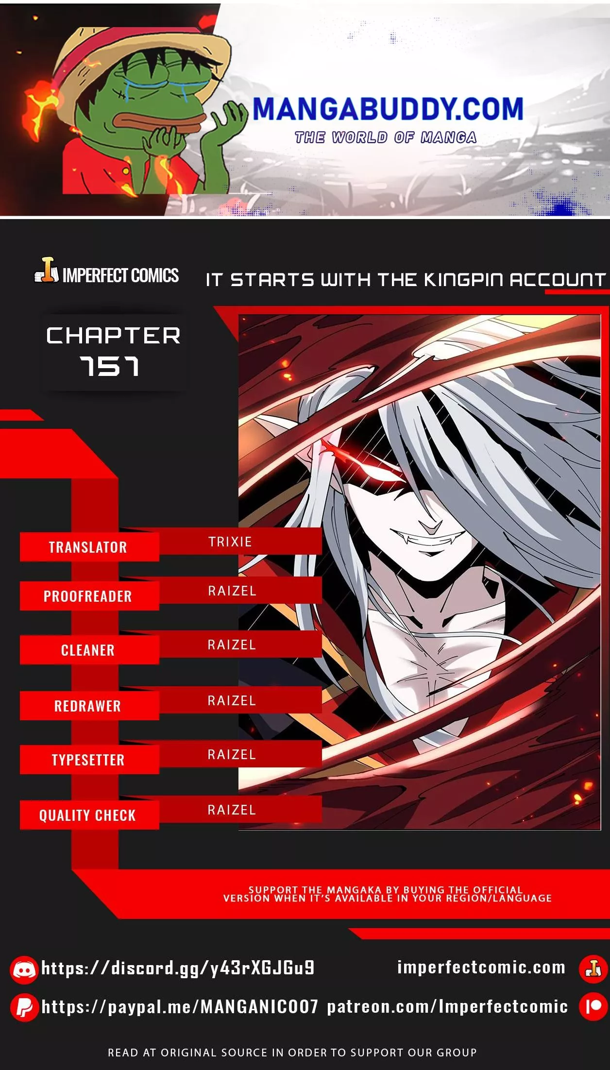 Read It Starts with a kingpin account Chapter 151 Online